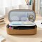 Wrapables Simple Large Capacity Double Compartment Pencil Case, Pencil Pouch for Stationery Tools, Khaki